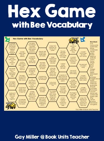 World Bee Day Activities Vocabulary Hex Game