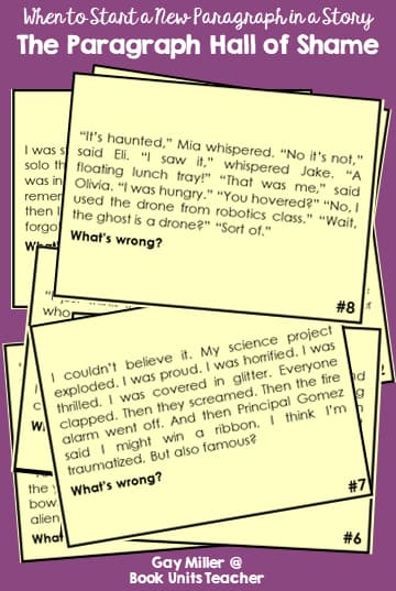 When to Start a New Paragraph in a Story - Organizer with Rules