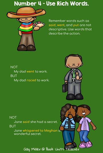 Great blog post with printables to guide students through writing narratives.