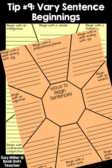Tips for Writing a Narrative - Tip 9 Vary Sentence Beginnings