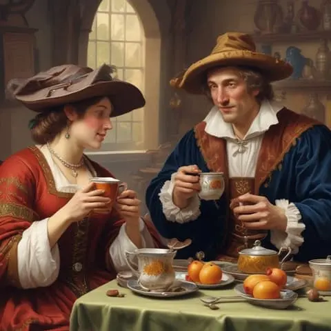 Rich Drinking Cocoa in Spain