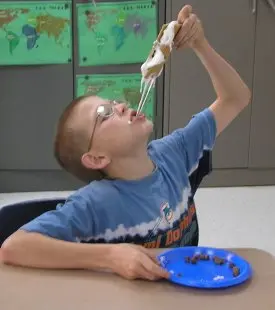 Students making s'mores