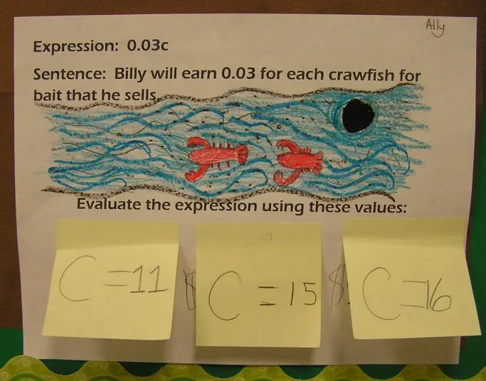 Crawfish for bait math expression illustration