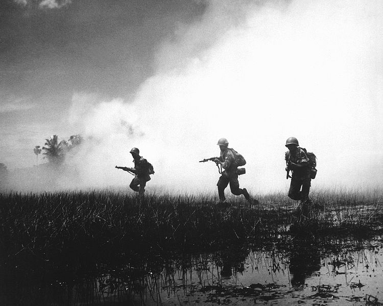Vietnamese Army in combat operations against the Communist Viet Cong Guerillas