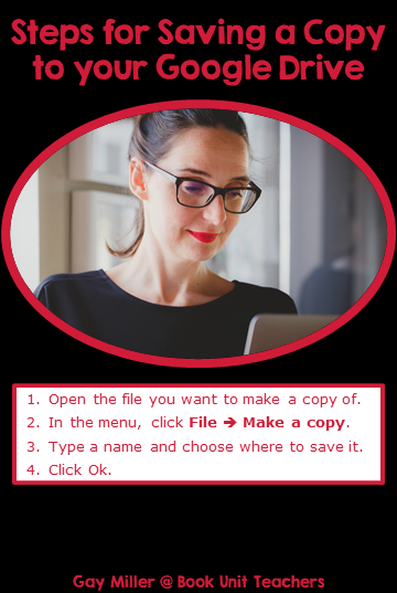 Distance Learning  - steps for saving a copy to your Google Drive
