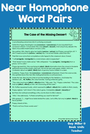 Near Homophones Word Pairs Teaching Ideas