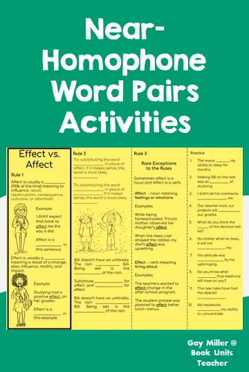 Near Homophones Word Pairs Teaching Ideas