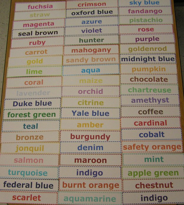 Color Words - Word Wall