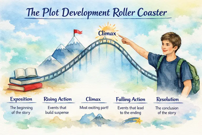 Plot Development Roller Coaster Infographic