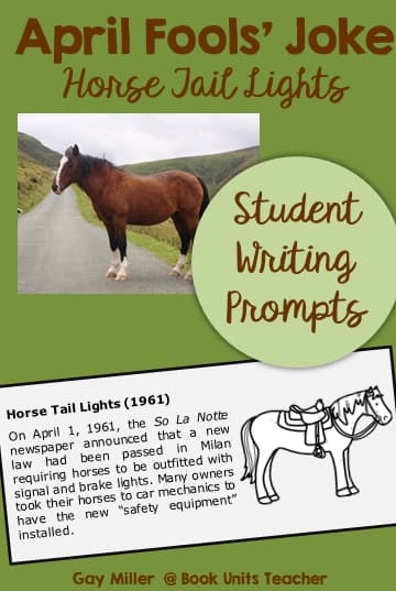 April Fools Student Writing Prompts Horse Tail Lights (1961)