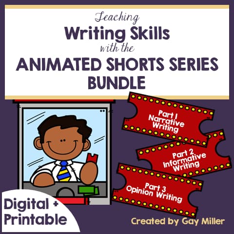Teaching Writing with Animated Shorts - Teachers Pay Teachers Product