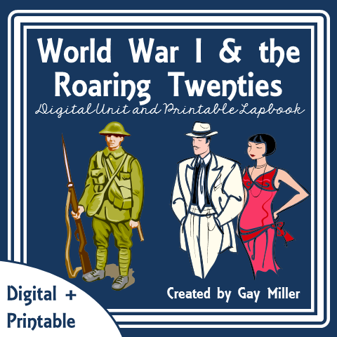 Purchase World War I + Roaring Twenties  Lapbook on Teachers Pay Teachers. This activity is great for upper elementary including 4th, 5th, and 6th graders.