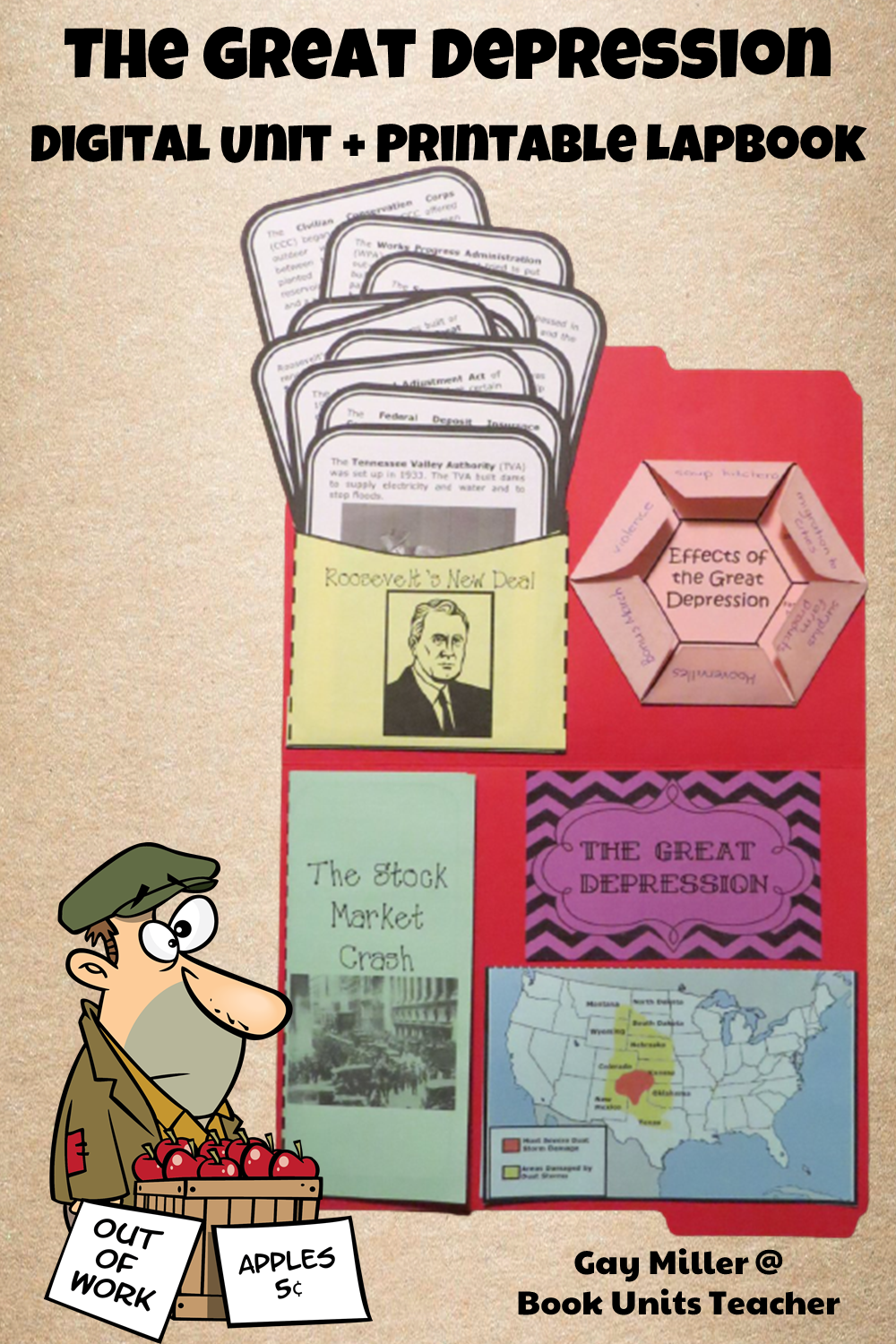Purchase The Great Depression + World War II Lapbook on Teachers Pay Teachers. This activity is great for upper elementary including 4th, 5th, and 6th graders.