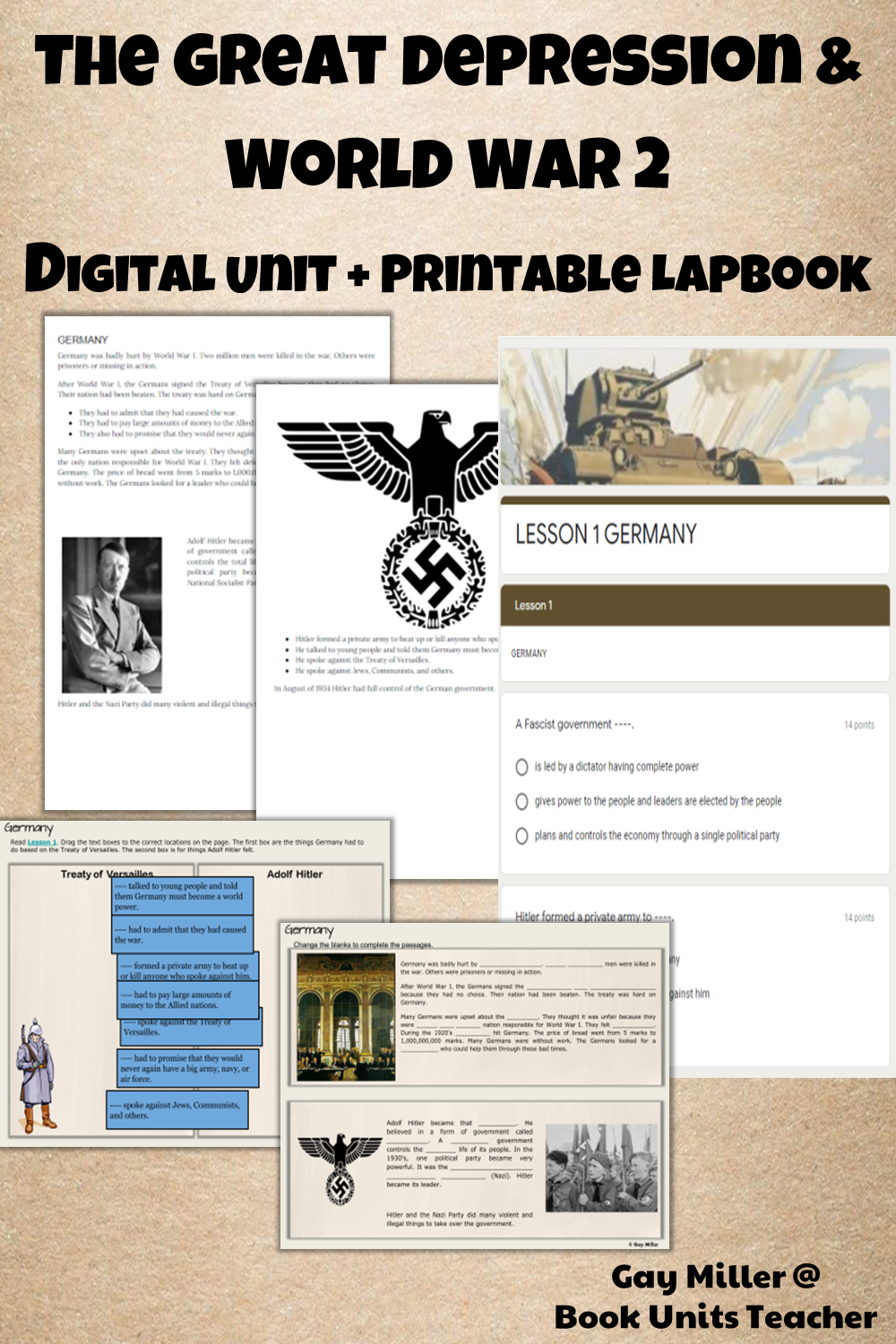 Purchase The Great Depression + World War II Digital Unit on Teachers Pay Teachers. This activity is great for upper elementary including 4th, 5th, and 6th graders.